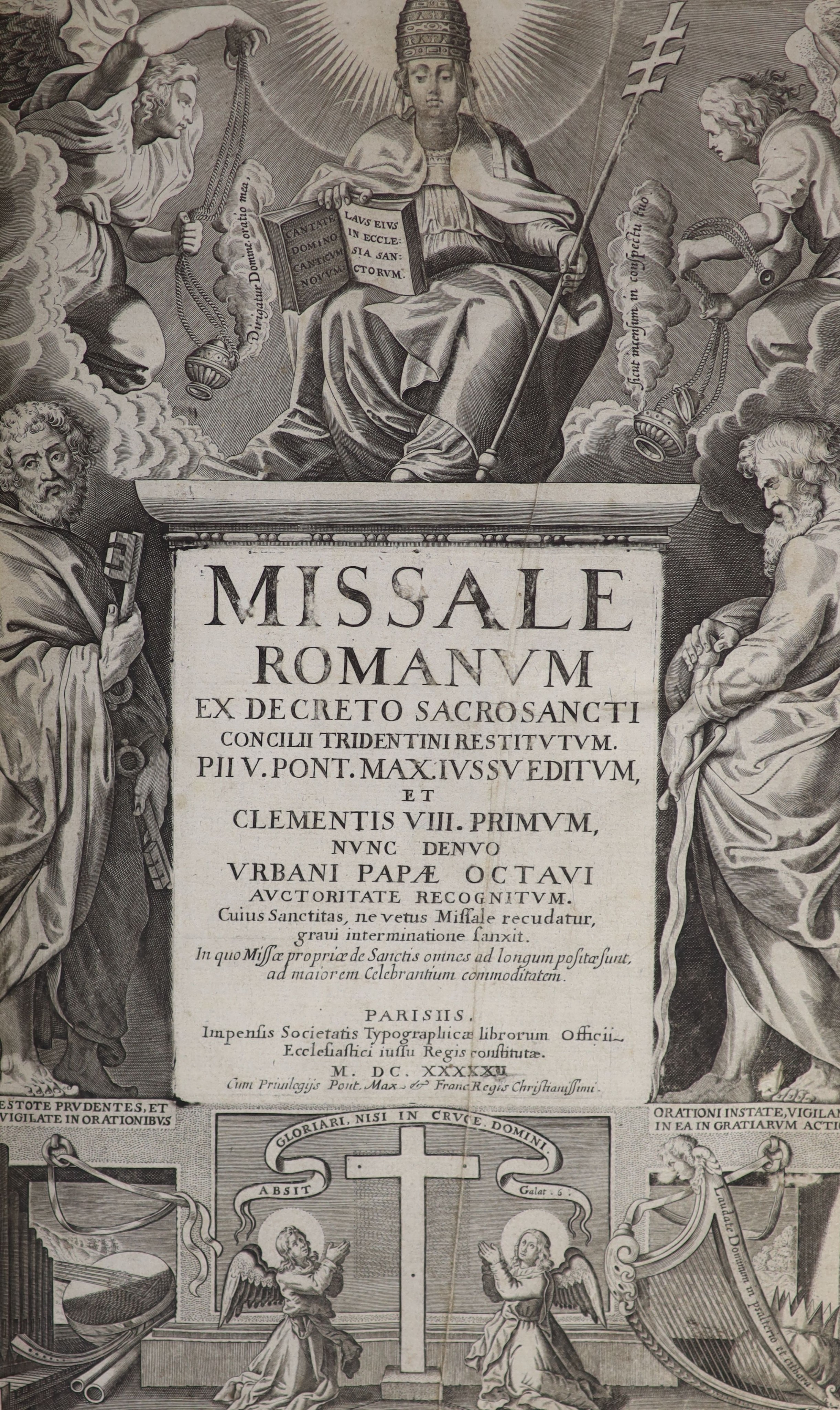 Missale Romanum ex Decreto Sacrosancti Concilii Tridentini Restitutum ... pictorial engraved title, half title (in red & black), full-page engraved illus., text decorations, historiated initial letters, some rubrication,